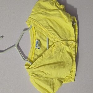 Yellow Button-Up Crop Top